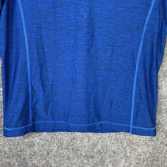 Lands End Short Sleeve Knit Top Tee Men Small Blue Space Dye Fitted - Picture 4 of 9